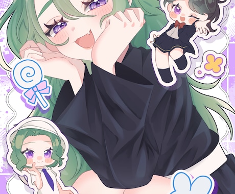 やり取り最小限！キャラクターイラスト制作いたします やり取り最小限！おまかせで制作するシンプルコミッションです。 イメージ2