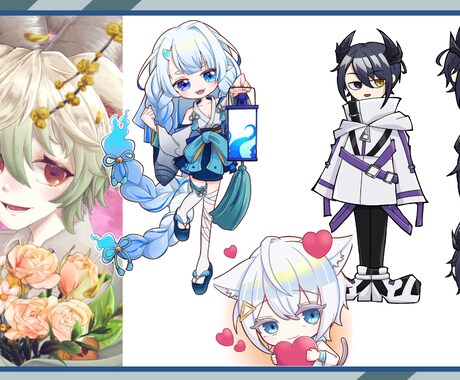 かわいいイラストを作成いたします アイコン・立ち絵・ミニキャラ・一枚絵など受け付けております！ イメージ2