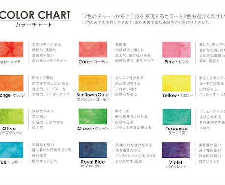 色の心理学を応用した名刺お作りします お好きな色とレイアウトを選ぶだけの簡単セミオーダー式です♪ イメージ2