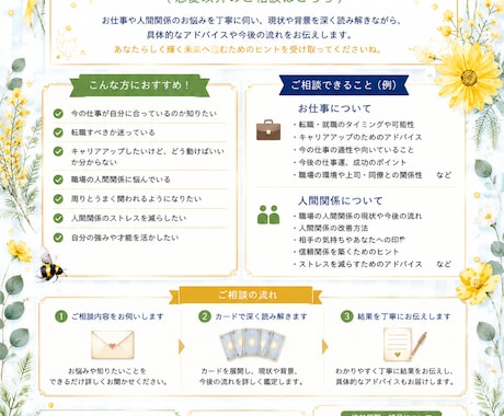 仕事･転職･人間関係などの悩みを深く読み解きます 今の状況を整理し、具体的なアドバイスまで丁寧にお届けします イメージ2
