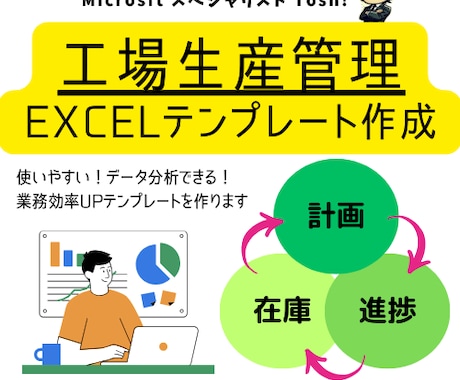 生産計画や在庫管理エクセルテンプレートを作成します Excelで簡単に使える生産管理ツールをご提供！ イメージ2
