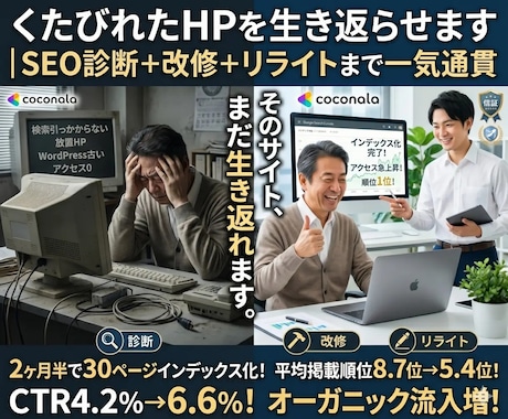 サイトのSEO診断＋改修＋リライトすべて対応します くたびれたサイトやECサイトを生き返らせて検索上位を目指す イメージ1