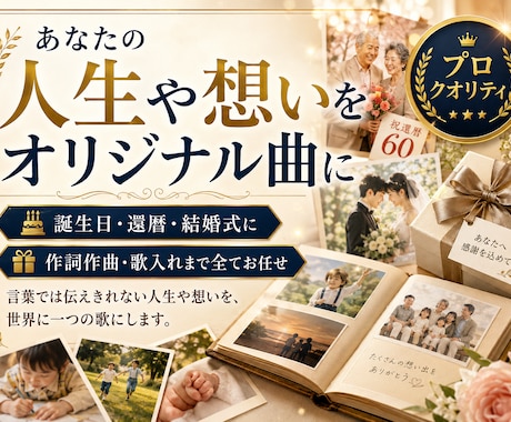 あなたの人生や想いをオリジナル曲にします イメージ1