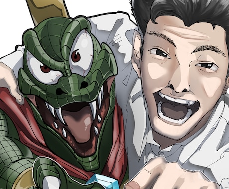 あなたと好きなキャラとのツーショット描きます イメージ1