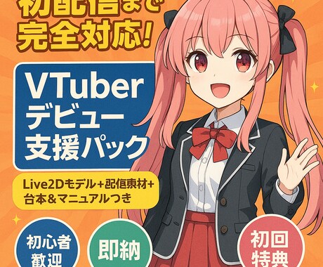 初心者向けVTuberモデル制作＋配信素材つけます 初配信まで全力支援！素材・台本・マニュアル全部入り！ イメージ2