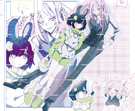 短納期可能◎かわいい詰め込みイラスト描きます 配信用MV、サムネやSNSのアイコンなどなんでも◎ イメージ2