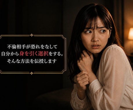 成功率急上昇！不倫の終わらせかたを伝授します 不倫カップルは手強いですが、そんな二人もこれでおしまいです イメージ2