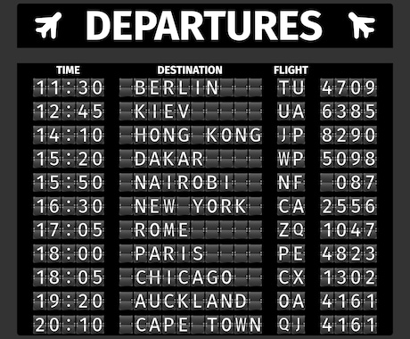 空港の電光掲示板風なヘッダー画像の作ります よく旅行をする人や海外ノマドワーカー向け イメージ2
