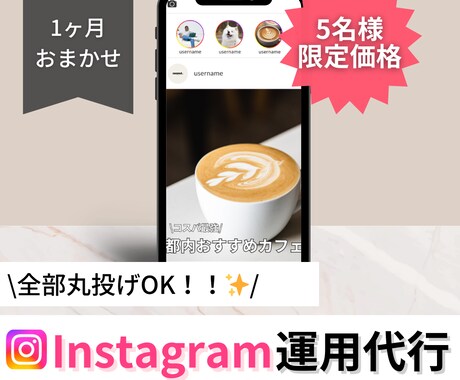 激安！Instagram1ヶ月運用します 画像作成から投稿までおまかせ！認知度を上げるインスタ運用 イメージ1