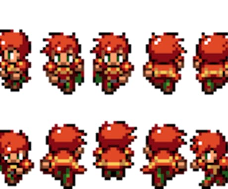 自作RPGのドット絵を作成します RPGキャラクター、戦闘背景、敵キャラクターなどのドット絵 イメージ1