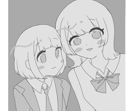 ラフなイラスト描きます 線とベタ塗りだけのシンプルなイラストを描きます イメージ2