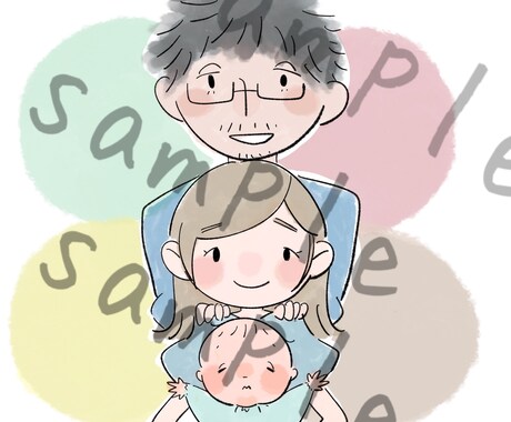 最短1日　ゆるふわ似顔絵イラスト描きます 低価格個人アイコン、カップル、ファミリーにおすすめ イメージ2
