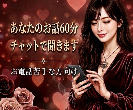 電話が苦手な方、60分あなたのお話私が受け止めます LINE感覚で大丈夫!気軽になんでもお話下さいね♡ イメージ1