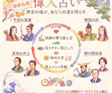 偉人占いタイプ鑑定します 志と試練を歴史上の人物に重ねて読み解きます イメージ1