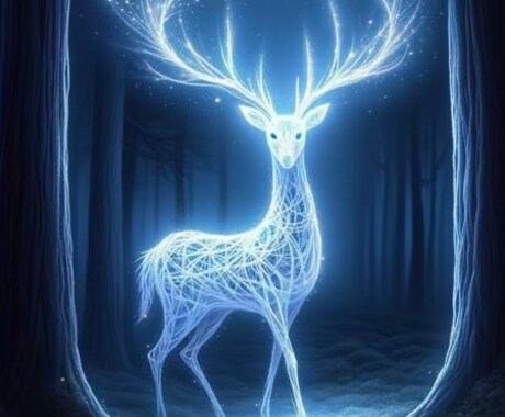 幻想壁紙『月光の道 - 白鹿の章』ます 雨上がりの夜、霧の奥に浮かぶ一筋の道。 イメージ1