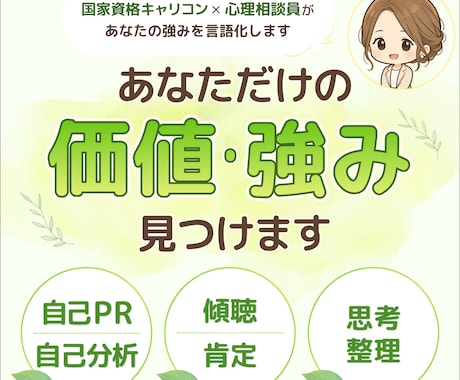 自己分析応援！あなただけの"価値・強み"見つけます イメージ1
