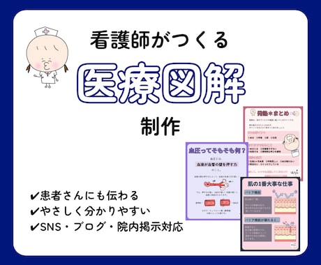 看護師が伝わる医療図解・医療イラストを制作します イメージ1