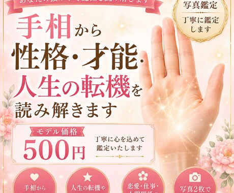 500円で写真2枚で手相を丁寧に鑑定します あなたの強みや可能性を手相から丁寧に鑑定します イメージ1