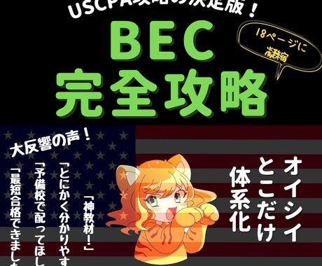 USCPA合格者がBEC攻略ノートを販売します 7ヶ月でUSCPA全科目合格のノウハウを凝縮した完全攻略本 イメージ1