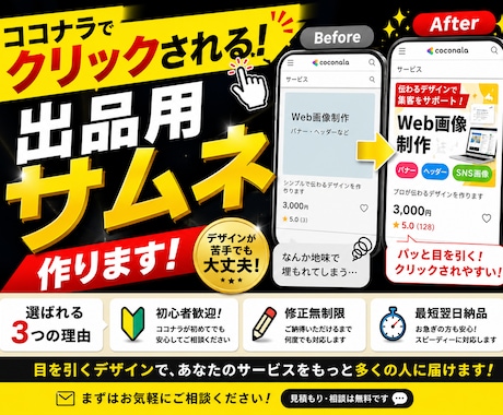 限定5名様！クリックされる出品画像作ります 一覧画面で目に留まる画像に改善！ イメージ1