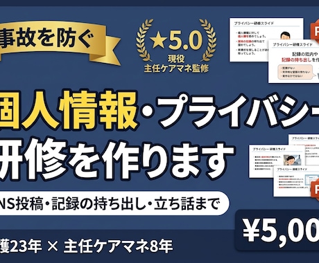 介護の個人情報・プライバシー研修を作ります イメージ1