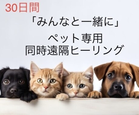 30日間 治療中のペットちゃんに癒しを提供します ペット専用「みんなと一緒に」同時遠隔ヒーリング イメージ1