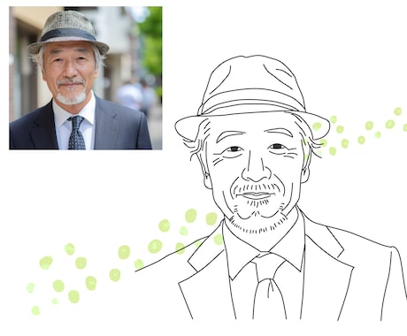 スタイリッシュな線画の似顔絵制作いたします お気に入りの写真をベースにトレースさせていただきます イメージ2