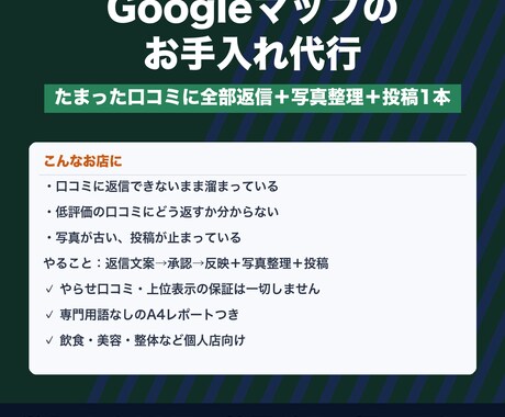 Googleマップの口コミ返信を代行します たまった口コミに全部返信＋写真整理＋投稿1本 イメージ1