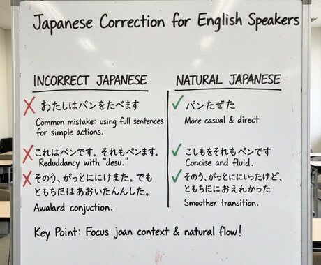 外国人学習者向けに自然な日本語へ添削します 学習者にもわかりやすく直します イメージ1
