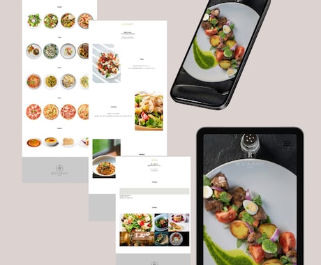 飲食店サイト（テンプレート使用）承ります 一から制作したデザインのテンプレートをもとに制作します。 イメージ1