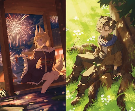背景ありの一枚絵イラストを制作します イメージ1