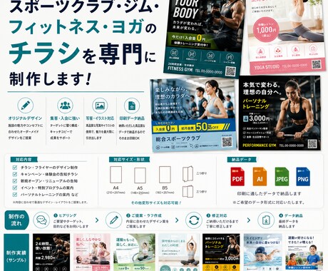 スポーツクラブ・ジムなどのチラシ制作します 入会促進・体験予約につながる“伝わる”スポーツ系デザイン イメージ1
