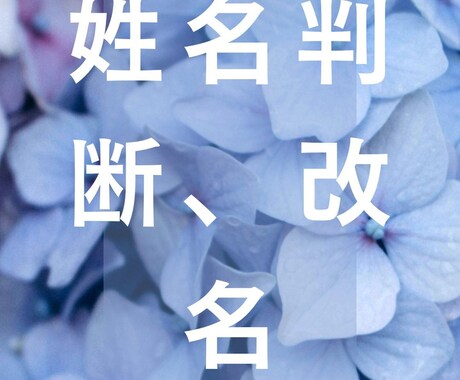 姓名判断、改名も行います 姓名判断を行い、改名もOKです イメージ1