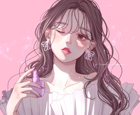 おしゃれで透明感のある人物イラスト描きます アイコン・配信背景・キービジュアル等、何でもご相談ください♩ イメージ2