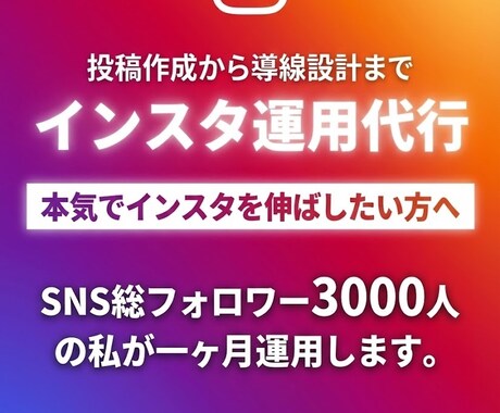 Instagramを一ヶ月運用いたします 【本気で伸ばしたい方へ】｜Instagram運用代行 イメージ1