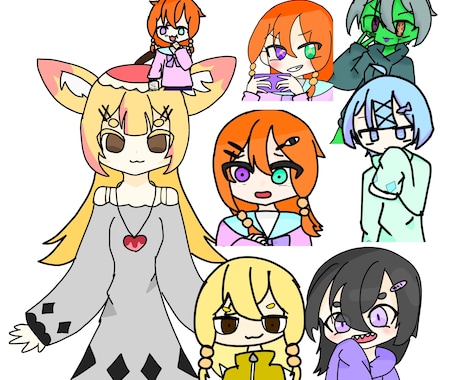 ミニキャラ限定でイラスト描きます 世界に一つしかないイラスト描きます！ イメージ2