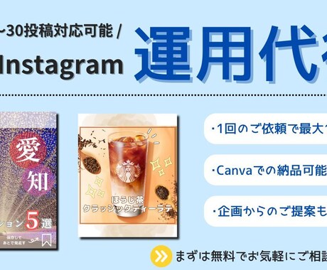 忙しい方にInstagram運用代行サポートします Canva納品OK！魅力が伝わる投稿づくりをお手伝い イメージ1