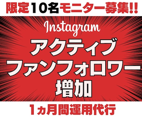 モニター募集☆本物のファンフォロワーを増加します 10名限定で販売停止します/1ヵ月運用代行/潜在顧客の増加 イメージ2