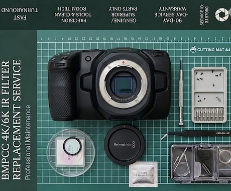BMPCC 4K/6KのIRフィルター交換できます レンズ表面のコーティング剥がれに！(レンズ代込み) イメージ1