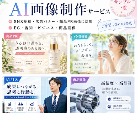 AIでSNS・広告画像を作成します 商品PR・投稿画像・バナーに対応 イメージ1