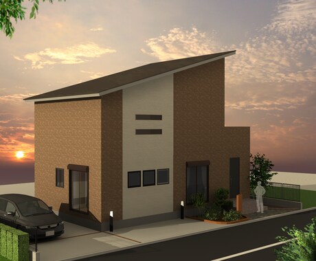 住宅外観パース（１カット）を作成します 建築士がつくるお手軽パースは如何ですか？ イメージ2