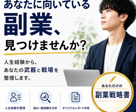 人生経験からあなたに合う副業を設計します あなた専用の副業戦略書を作成します イメージ1