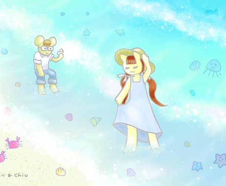 絵本みたいな一枚絵、描きます メルヘンやほっこりしたイラストを描かせてください♪ イメージ2