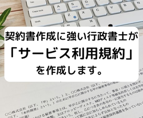 行政書士が「サ－ビス利用規約」を作成します 利用規約作成に強い行政書士が貴社の利用規約を作成します！ イメージ1