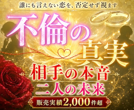 本気の人のみ!他神通で不倫・浮気の真実を占います 不倫・W不倫・浮気など複雑恋愛の専門家による究極霊視鑑定 イメージ1