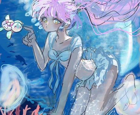 ラフ画のリテイク無制限で5月まで描きます ファンタジーの色濃いめ世界です。大切な思い出をイラストに。 イメージ2