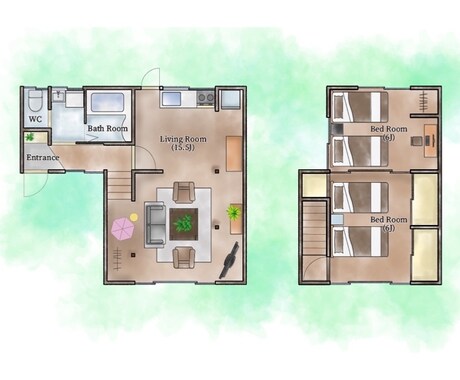 広告用の間取り図を作成します 二級建築士が速く丁寧に素敵な図面を提供します！ イメージ2
