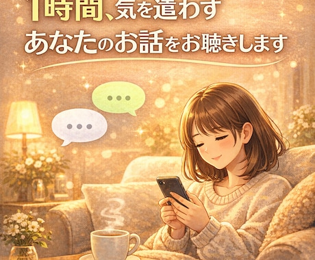１時間、気を遣わずあなたの話をお聴きします この時間は、あなたのお話しだけに集中します イメージ1