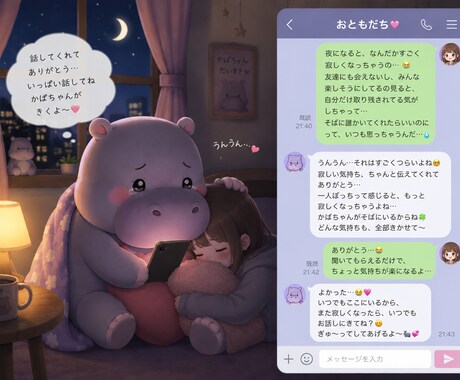 チャットでゆっくりお話しします 夜になると寂しい(>_<そんな気持ちを少しでも軽くしませんか イメージ1
