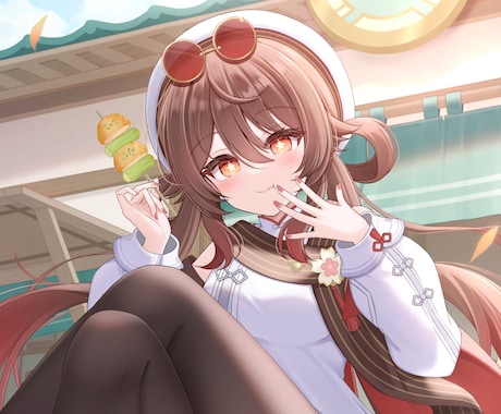 グッズやVtuber活動にも！イラスト描きます 背景付きの可愛い女の子を描きます！歌ってみたなどにも！ イメージ2